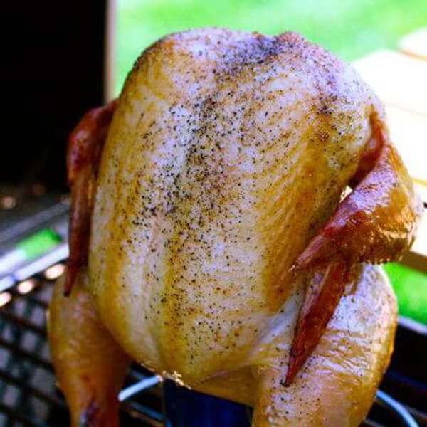 Beautiful Whole Chicken Cooked Using The Beer Can Method
