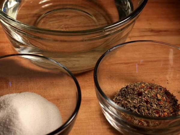 Smoked Salmon Brine Ingredients In Bowls