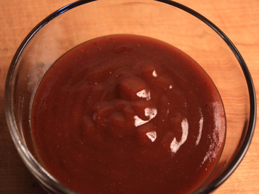 Kansas City Style BBQ Sauce in Clear Glass Bowl