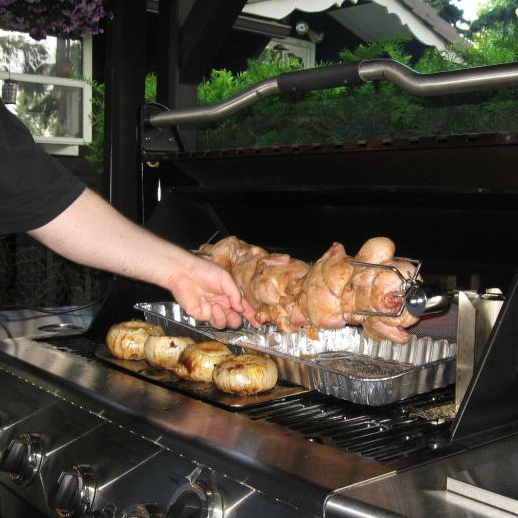 A Mature Splork On a Spinning Rotisserie Lookin' Good! This Splork Still Needs Some Time On The Grill