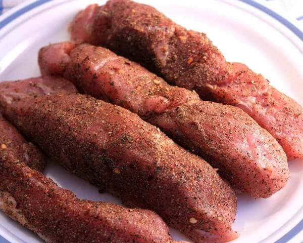 This Group of Seasoned Pork Ribs Is Ready to Go Into the Smoker. Hickory Is The Wood of Smoker Wood For These Bad Boys! These Pork Country Ribs Have Been Seasoned, And Are Awaiting Their Confinement In the Smoke Chamber!