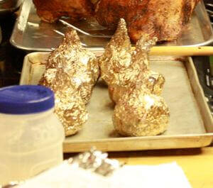 Seasoned Whole Onions Wrapped In Foil, Ready To Cook Foil Wrapped Onions Ready For The Grill or Smoker