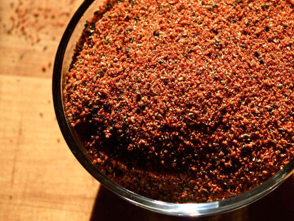 Memphis rib rub in a glass bowl.