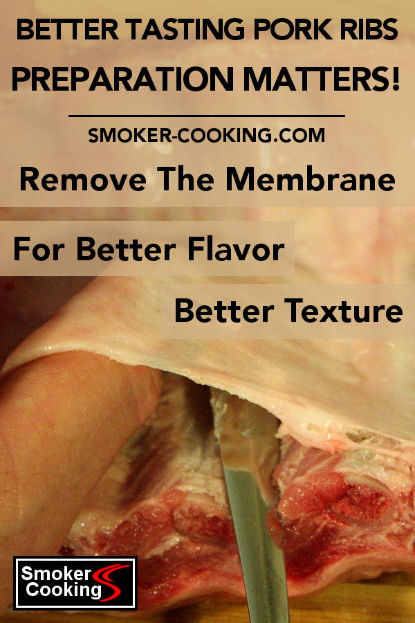 Removing The Tough Membrane From a Slab Of Pork Ribs