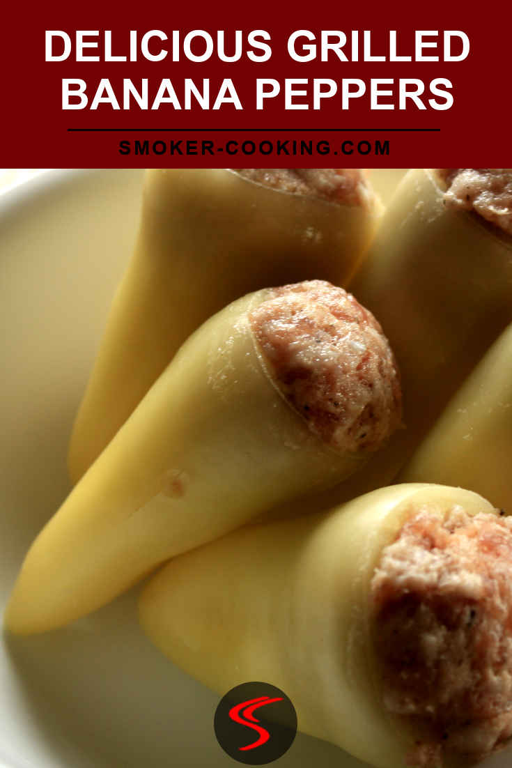 Banana peppers, filled with fresh Italian sausage and ready for the grill or smoker.