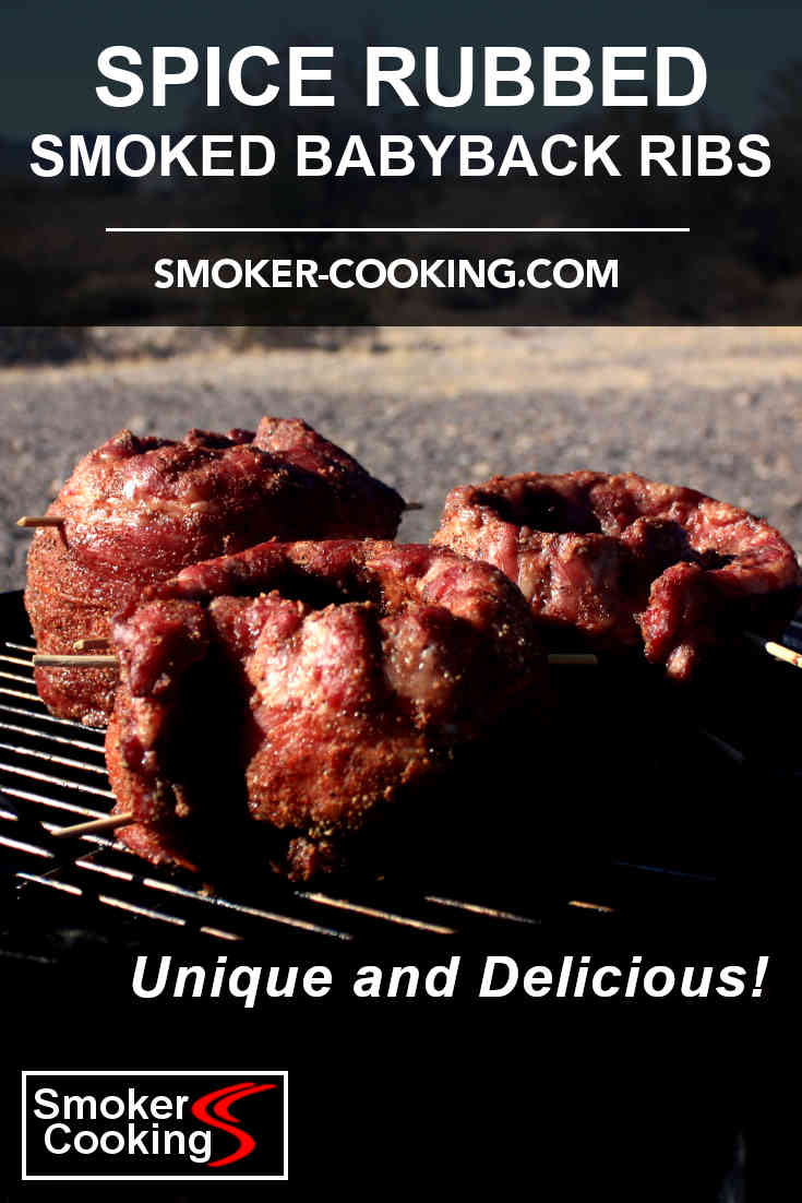 Babyback ribs, seasoned with a unique spice rub containing pestle-crushed mustard seeds and juniper berries. Pin for later.