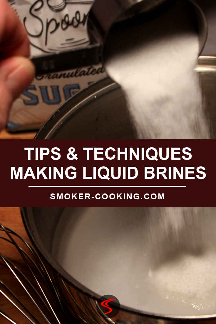Pouring white sugar into water, from a 1/2 cup size measuring cup. The sugar is falling into a sauce pan that already contains salt.