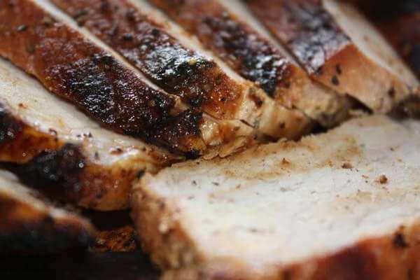 pork loin chop smoked sliced