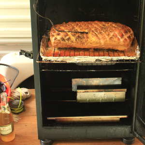 Nicely Browned Pork Loin In a Masterbuilt Electric Smoker