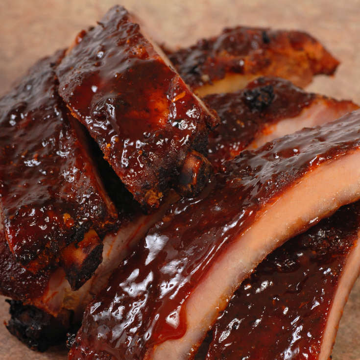 Pork Spareribs Drenched In Captain Morgan Barbecue Sauce