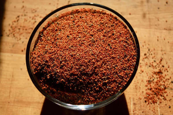 Bowl Full Of Flavorful Memphis Rib Rub on Wooden Cutting Board