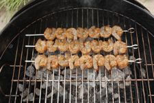 Shrimp Grilling On the Weber Barbecue Grill Beautiful Skewered Seasoned Shrimp On Weber Grill