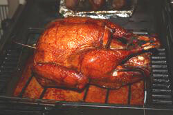 Whole Smoked Turkey on Gas Grill Grate