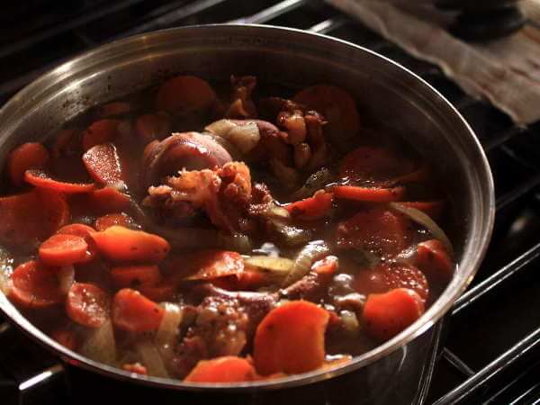 This Pot of Ham and Bean Soup Still Needs a Few Hours of Slow Simmer to Release The Flavor From the Bone