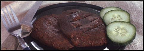 Beautiful Smoked Portobello Mushroom Caps, With Sliced Cucumber