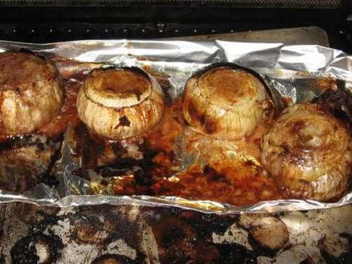 Whole Onions, On Foil, Cooking In The Grill Whole, Buttery Onions Cooking In The Grill